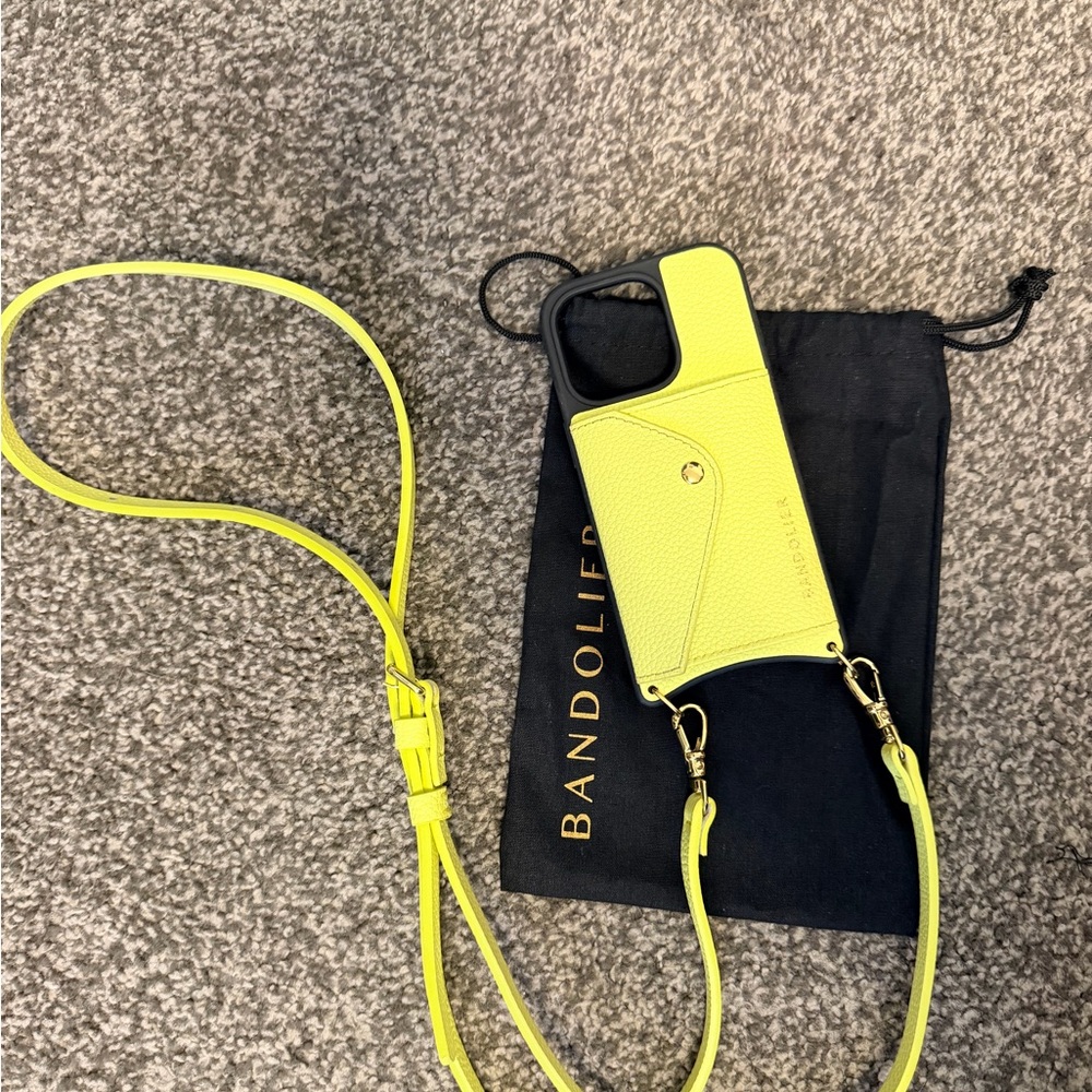 Bandolier Vibrant Yellow Phone Case with Strap iPhone 14 Pro